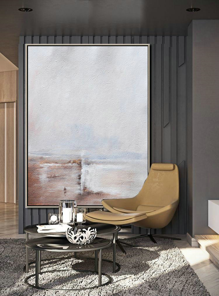 Abstract Painting Extra Large Canvas Art,Oversized Abstract Landscape Painting,Huge Abstract Canvas Art,Grey,White,Pink.etc